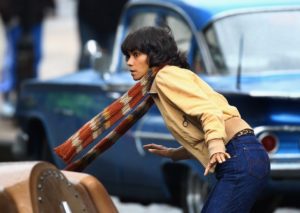 GLASGOW, SCOTLAND - SEPTEMBER 16: Halle Berry on set of Holywood film Cloud Atlas being filmed in Glasgow on September 16, 2011 in Glasgow, Scotland. The city council has closed off a series of streets as Glasgow prepares to double for San Francisco for a scene which will include Hale Berry and Hugo Weaving. (Photo by Jeff J Mitchell/Getty Images)